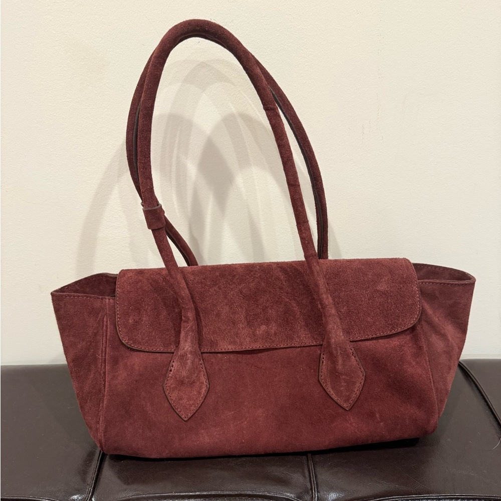 Divina Firenze Burgundy Suede Handbag
